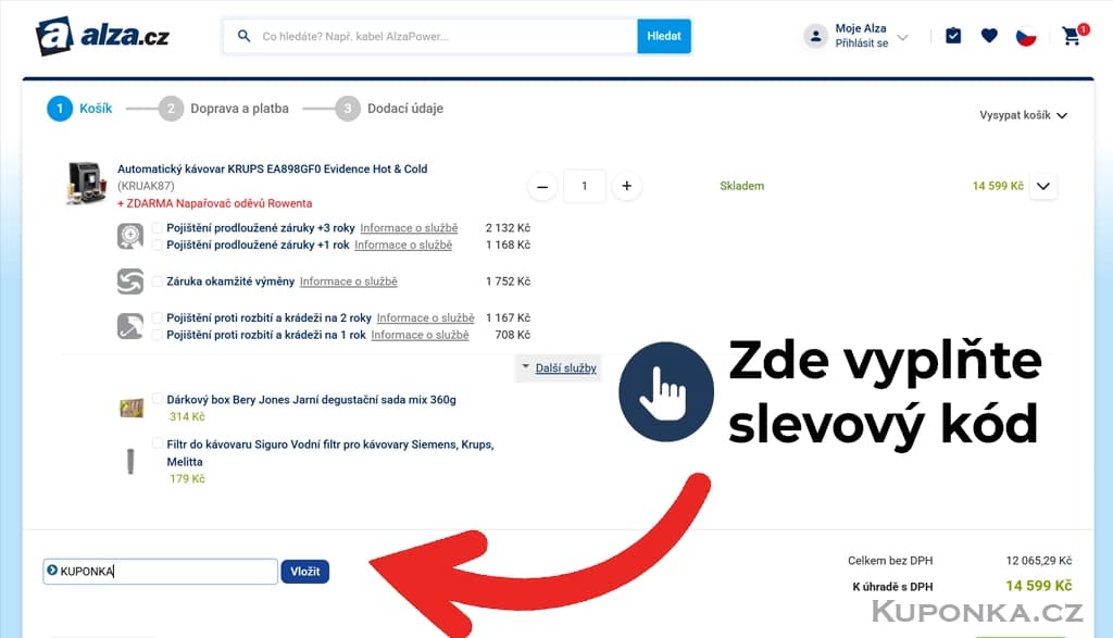 Kde zadat slevový kód na Alza