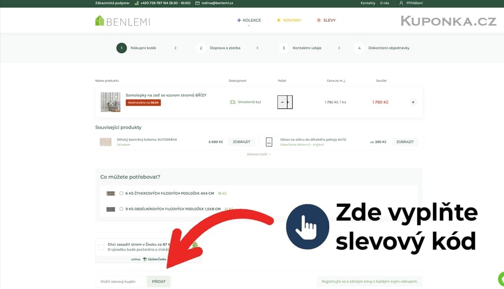 Kde zadat slevový kód na Benlemi