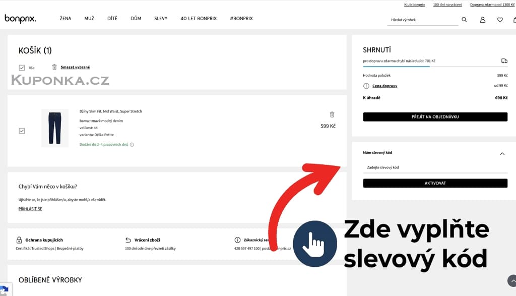 Kde zadat slevový kód na Bonprix