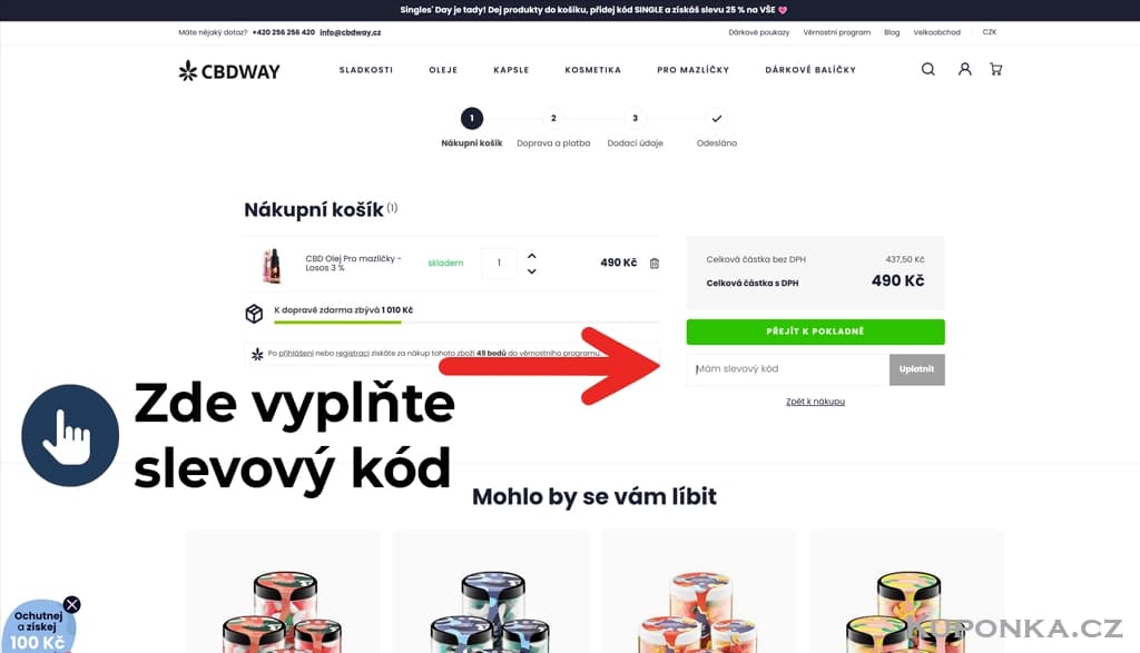 Kde zadat slevový kód na CBDWAY