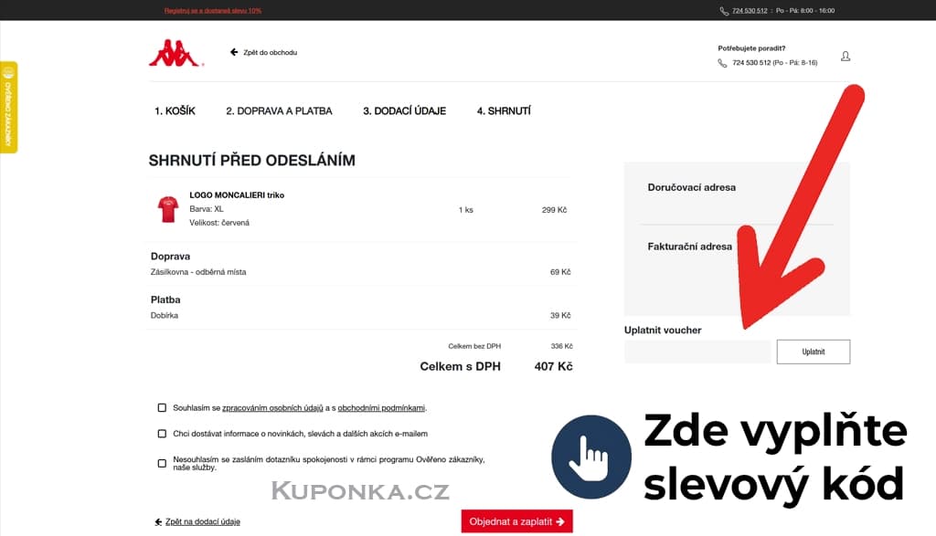 Kde zadat slevový kód na Kappa