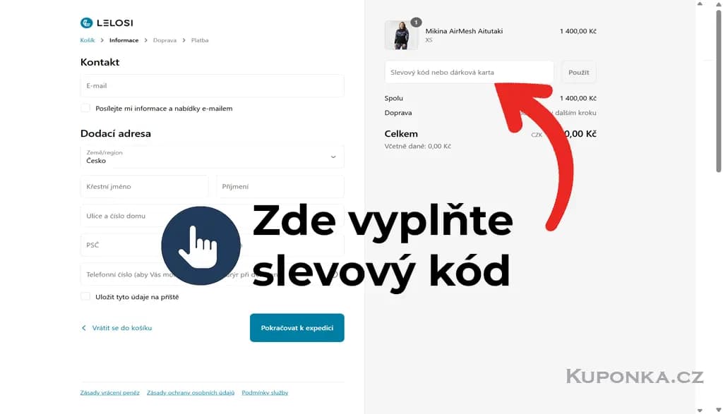 Kde zadat slevový kód na Lelosi