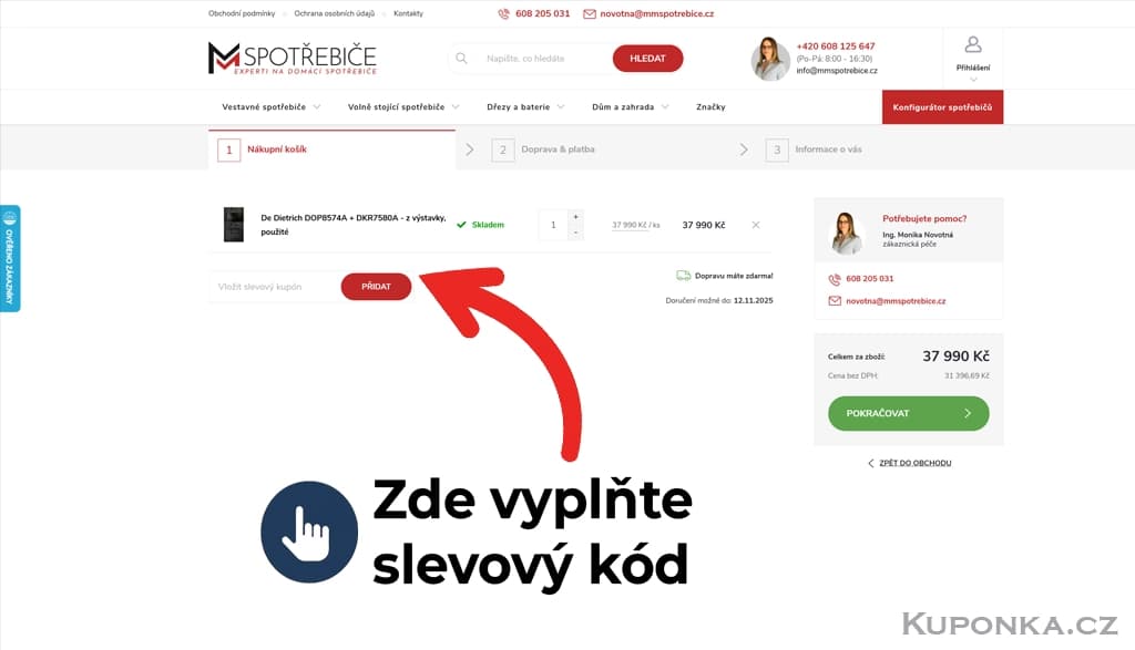 Kde zadat slevový kód na MMSpotřebiče