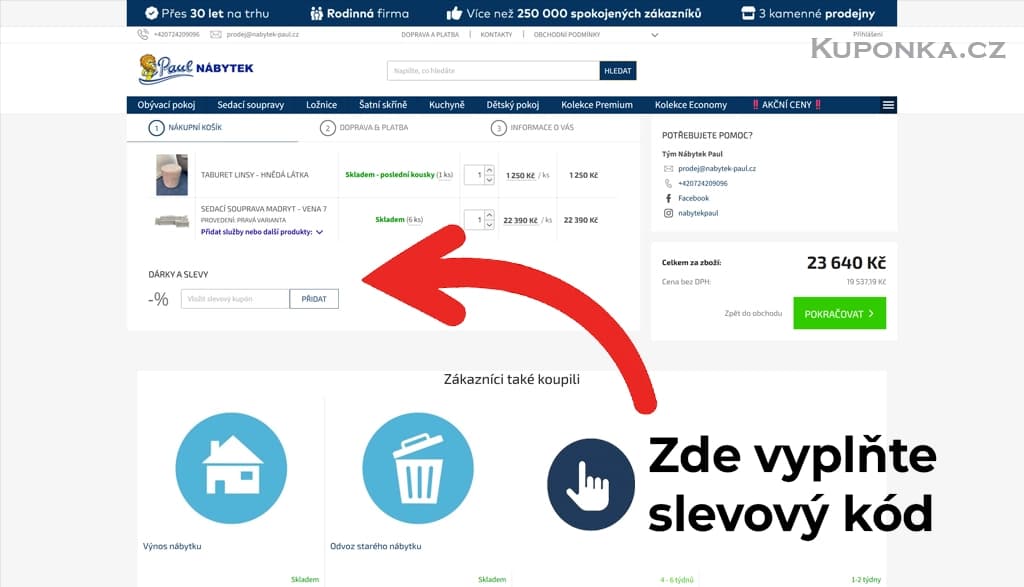 Kde zadat slevový kód na Paul Nábytek