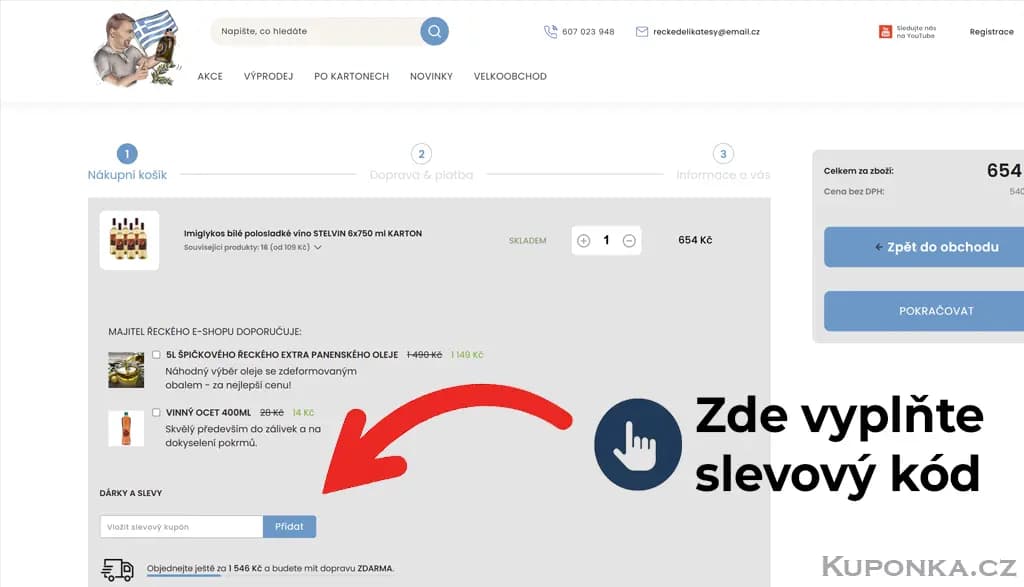 Kde zadat slevový kód na Řecký eshop