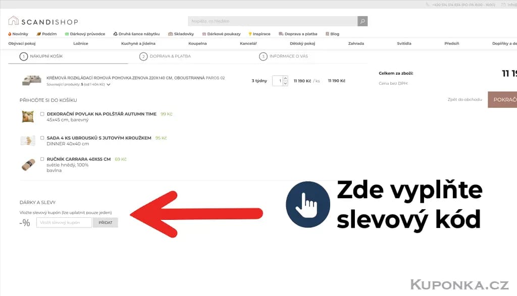 Kde zadat slevový kód na SCANDIshop