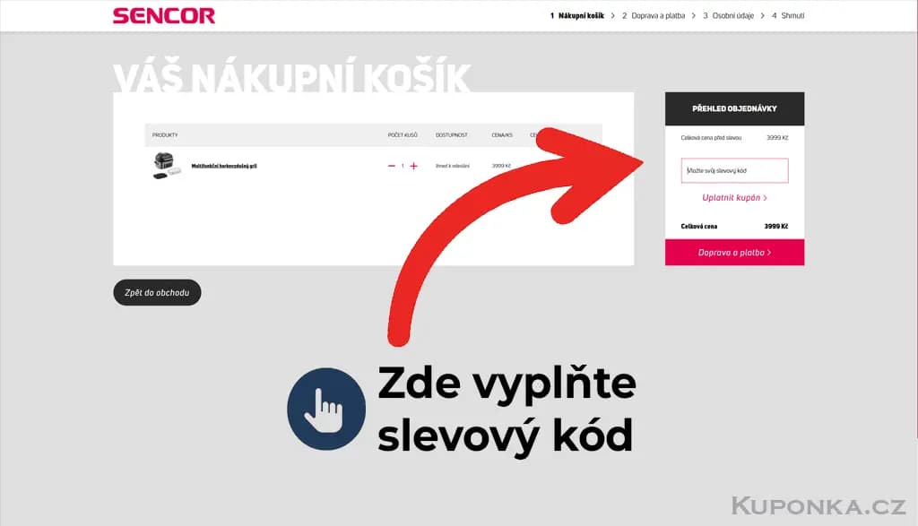 Kde zadat slevový kód na Sencor