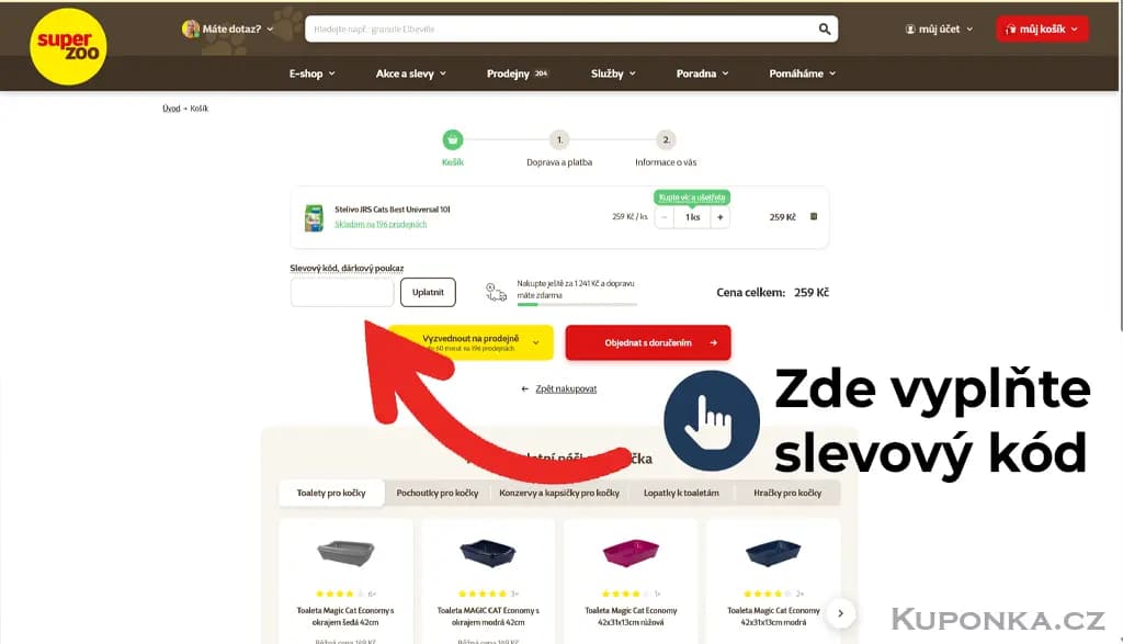 Kde zadat slevový kód na Super zoo