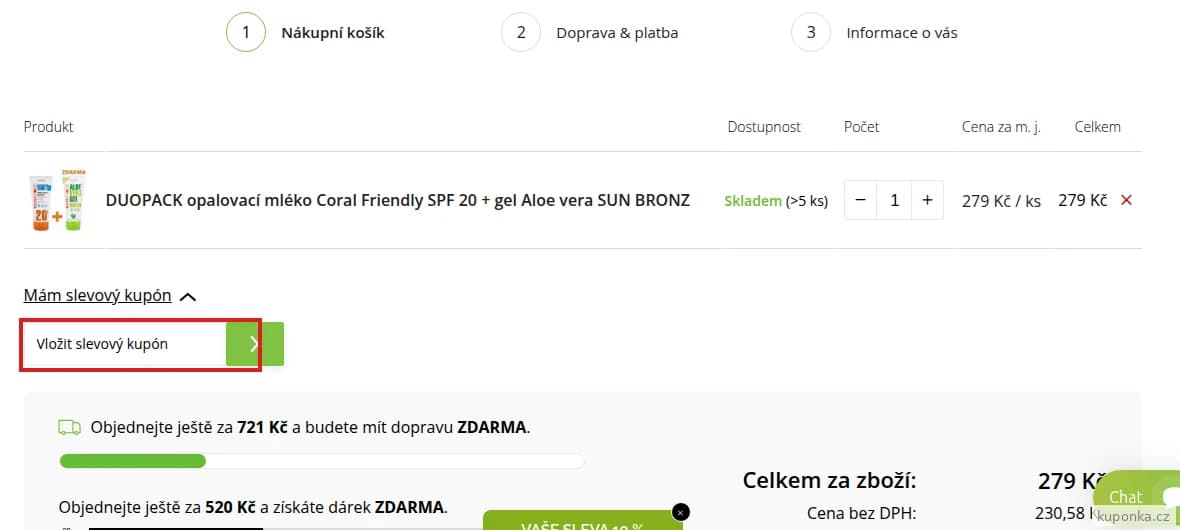 Kde zadat slevový kód na Vivaco