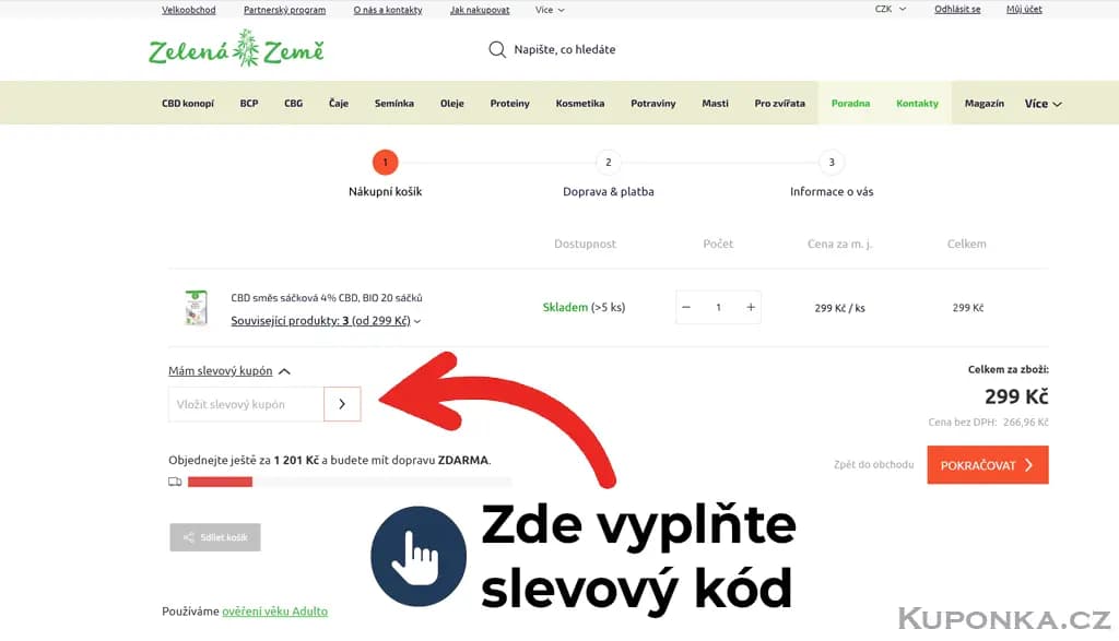 Kde zadat slevový kód na Zelená země