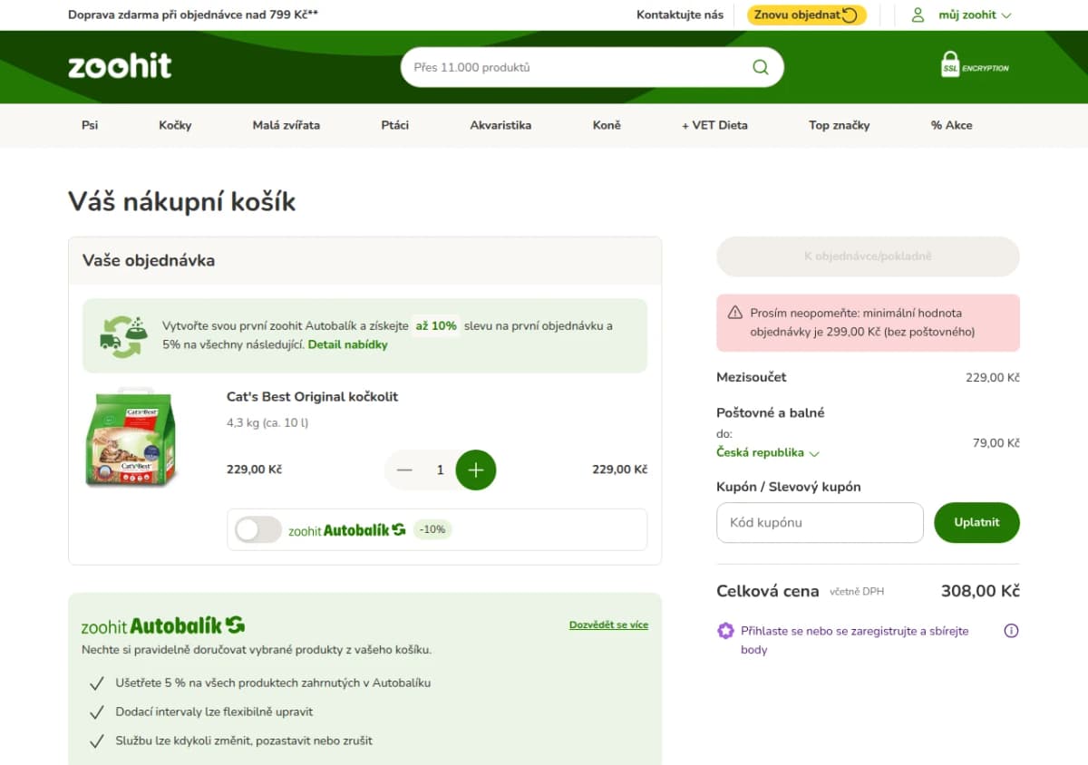 Kde zadat slevový kód na ZooHit.cz