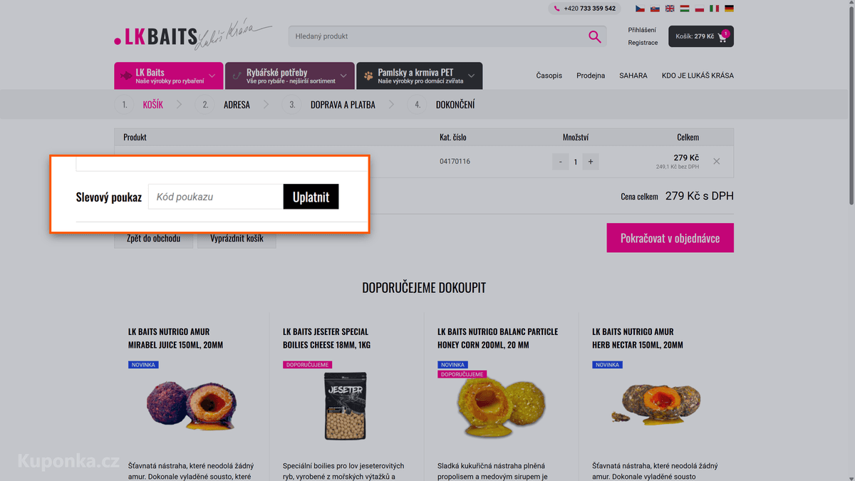 Kde zadat slevový kód na LK Baits