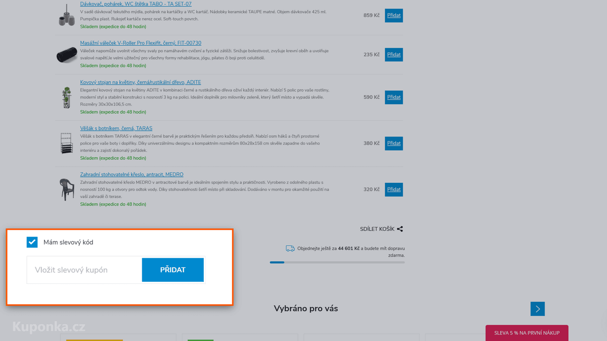 Kde zadat slevový kód na BPS Koupelny