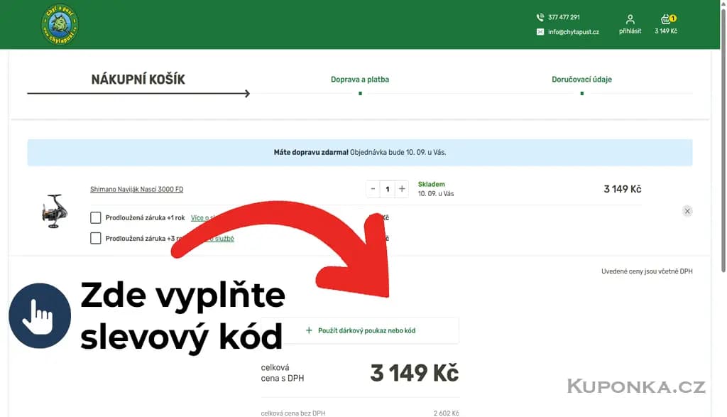 Kde zadat slevový kód na Chyť a pusť