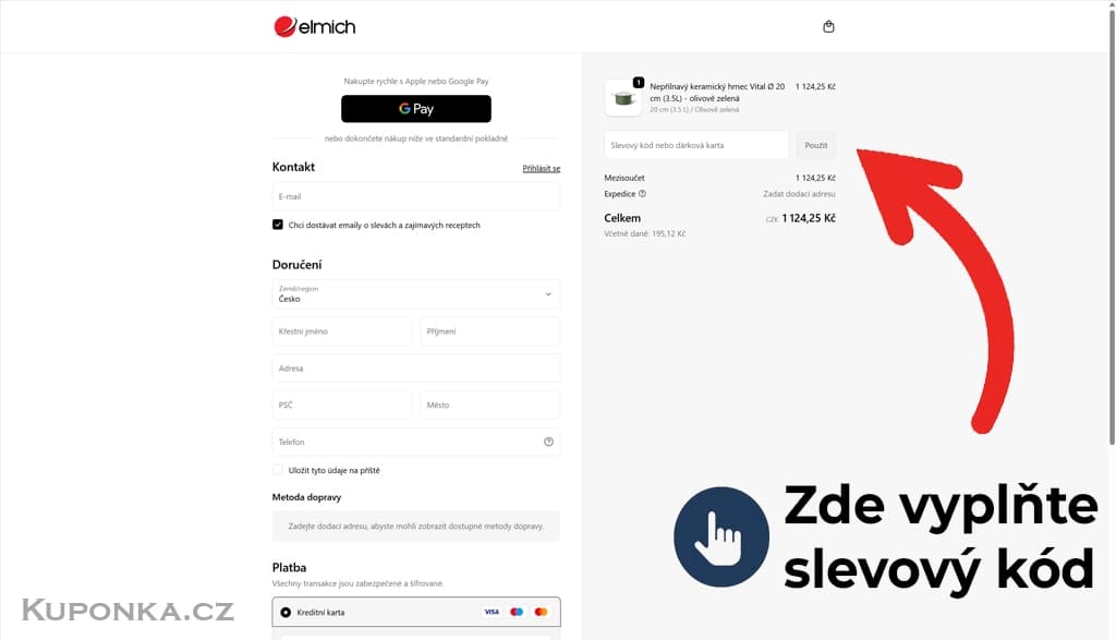 Kde zadat slevový kód na Elmich