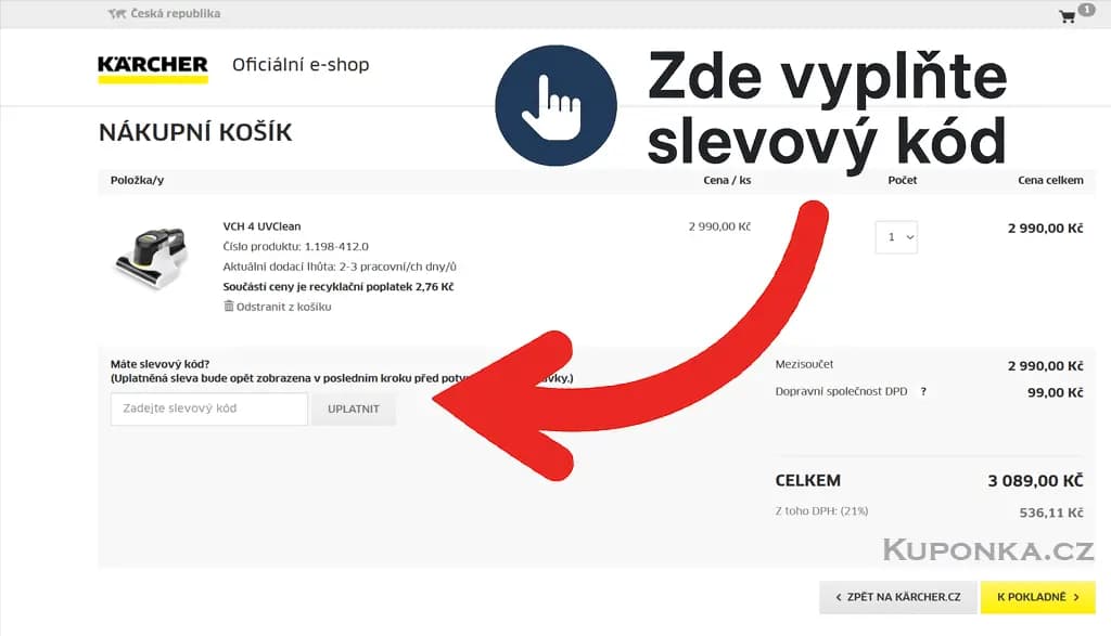 Kde zadat slevový kód na Kärcher