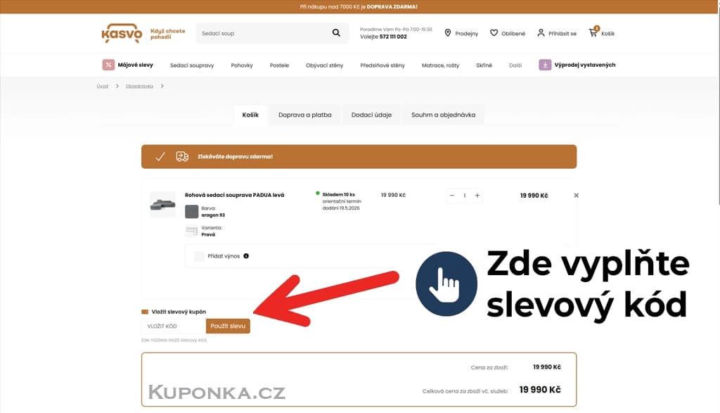 Kde zadat slevový kód na Kasvo