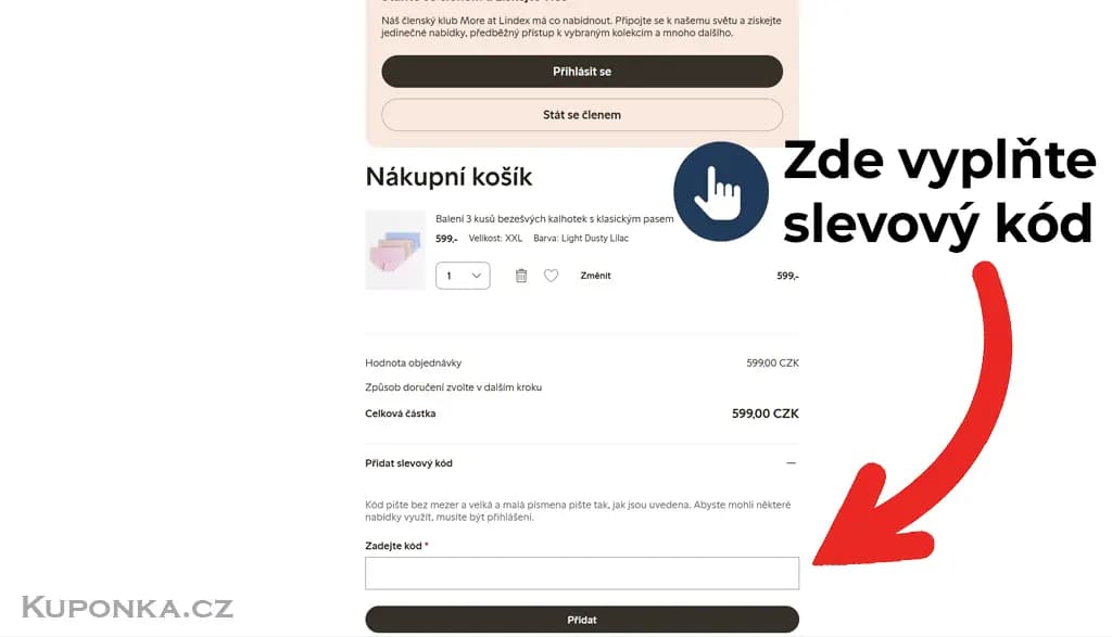 Kde zadat slevový kód na Lindex