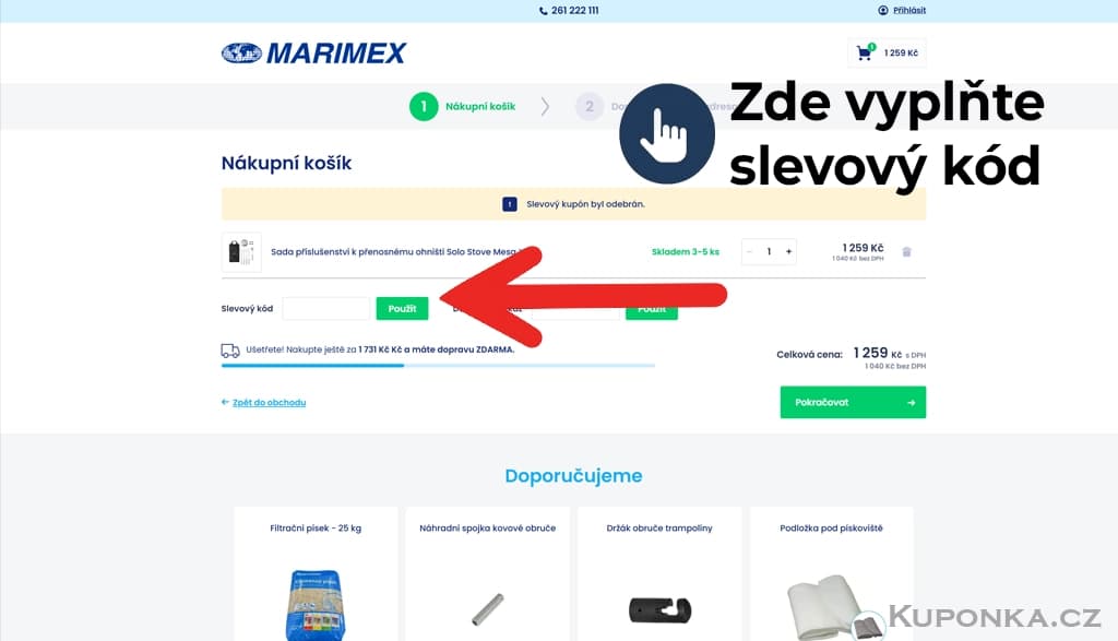 Kde zadat slevový kód na Marimex