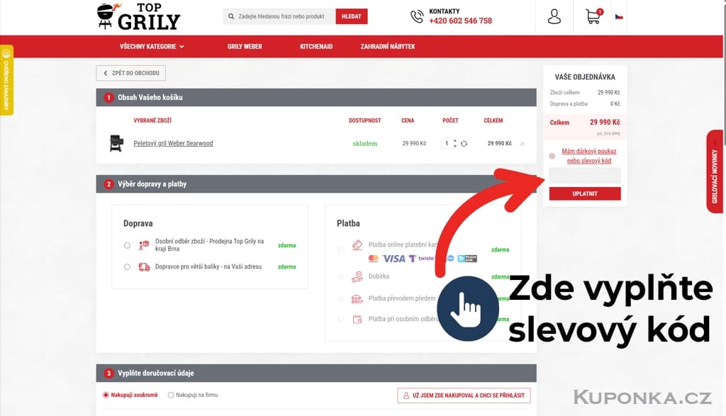 Kde zadat slevový kód na TopGrily