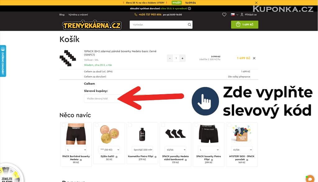 Kde zadat slevový kód na Trenýrkárna