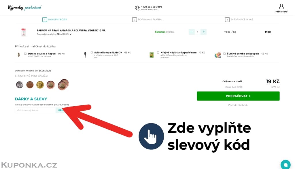 Kde zadat slevový kód na Výprodej povlečení
