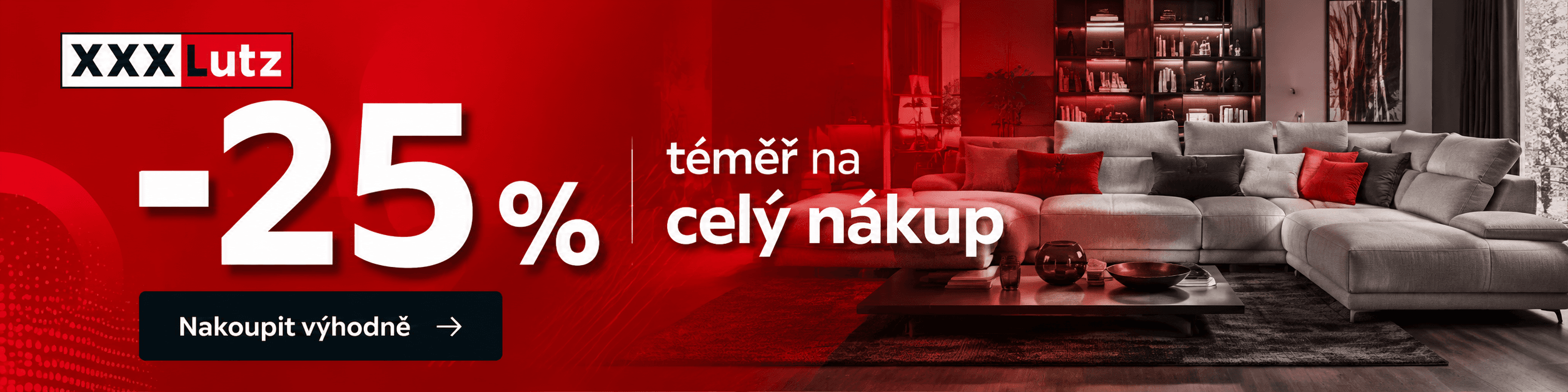 XXXLutz sleva 25 % na nábytek i bytové doplňky