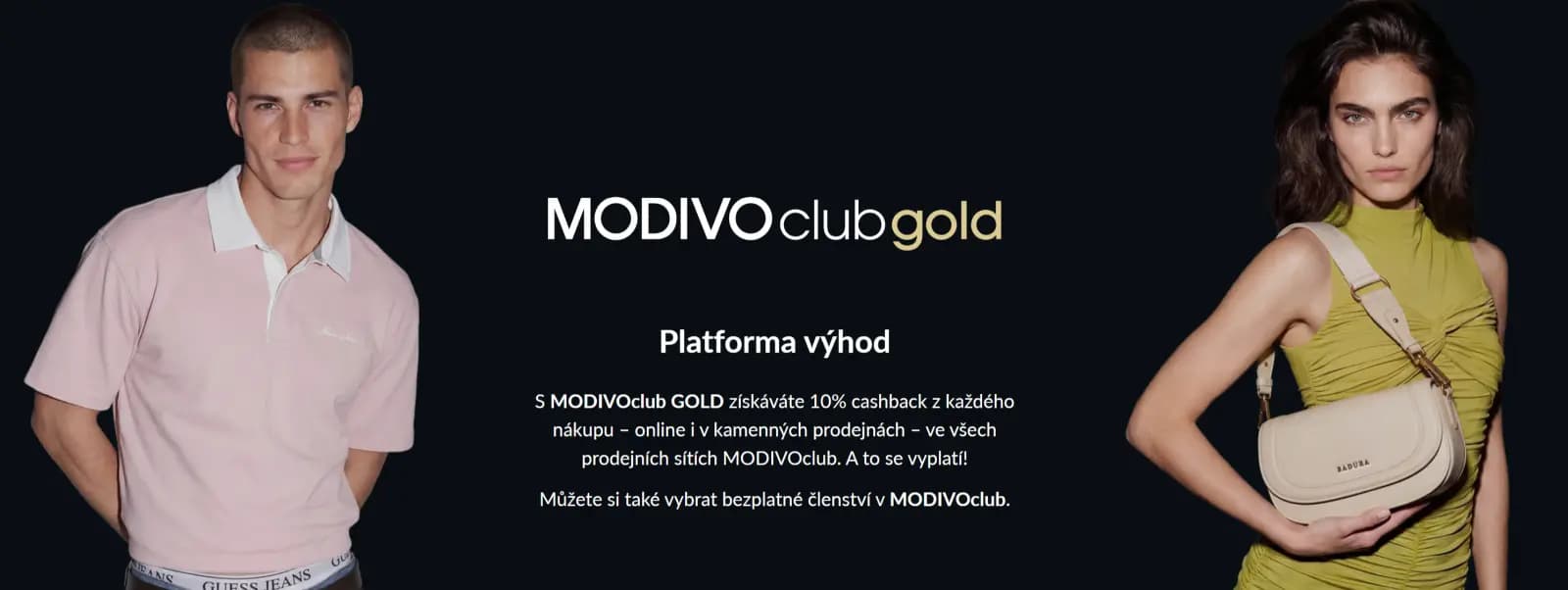 MODIVO Club Gold: výhody, cashback a slevy na zapojené obchody