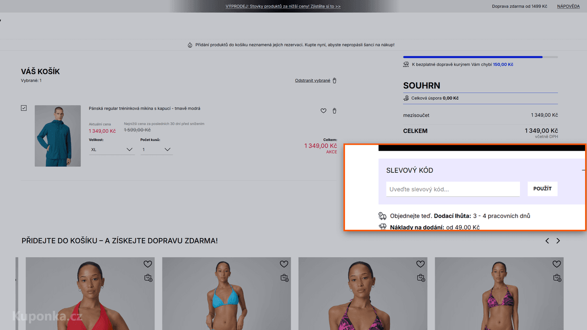Kde zadat slevový kód na 4F Store