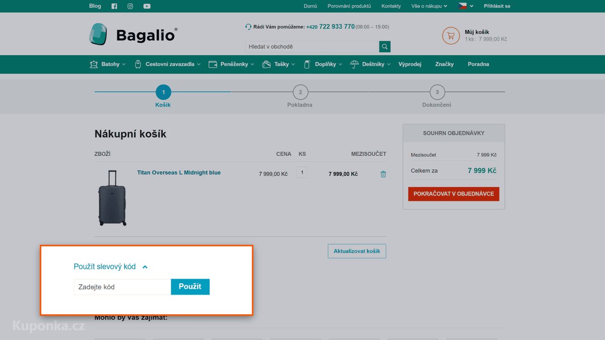 Kde zadat slevový kód na Bagalio