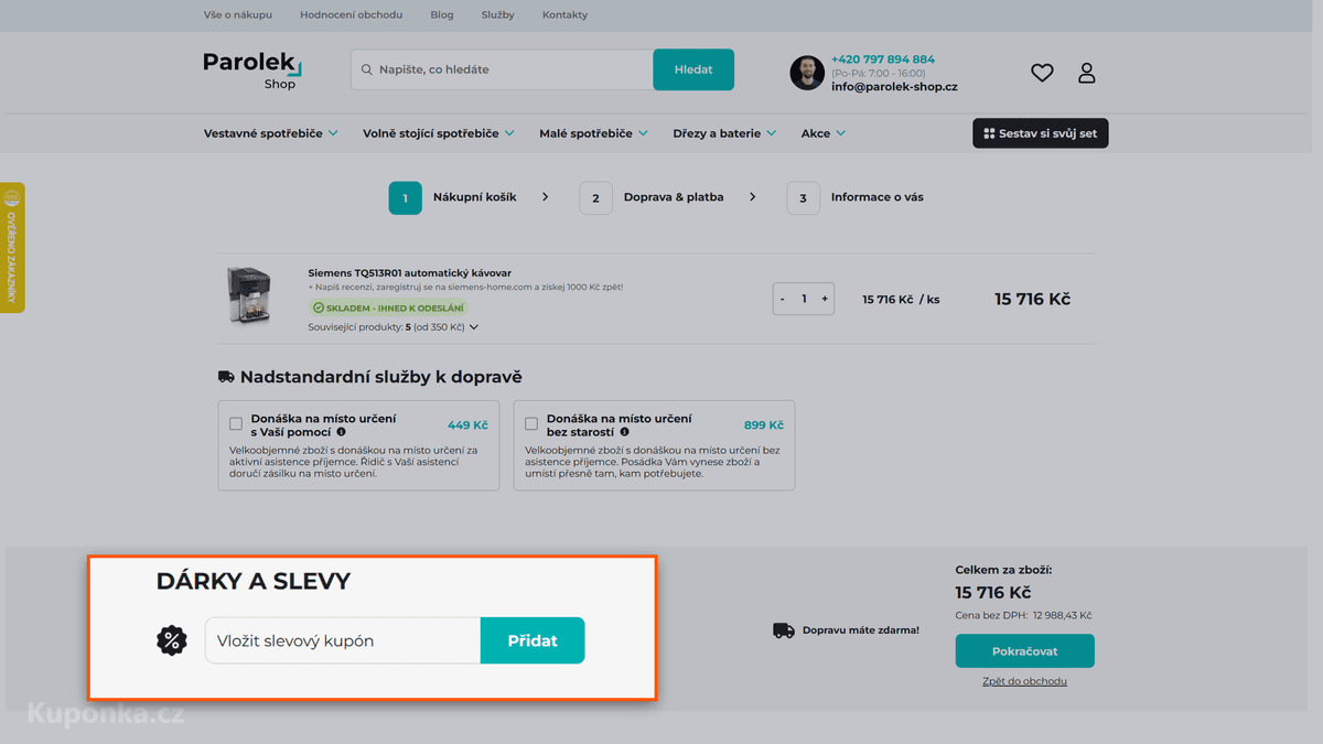 Kde zadat slevový kód na Parolek shop