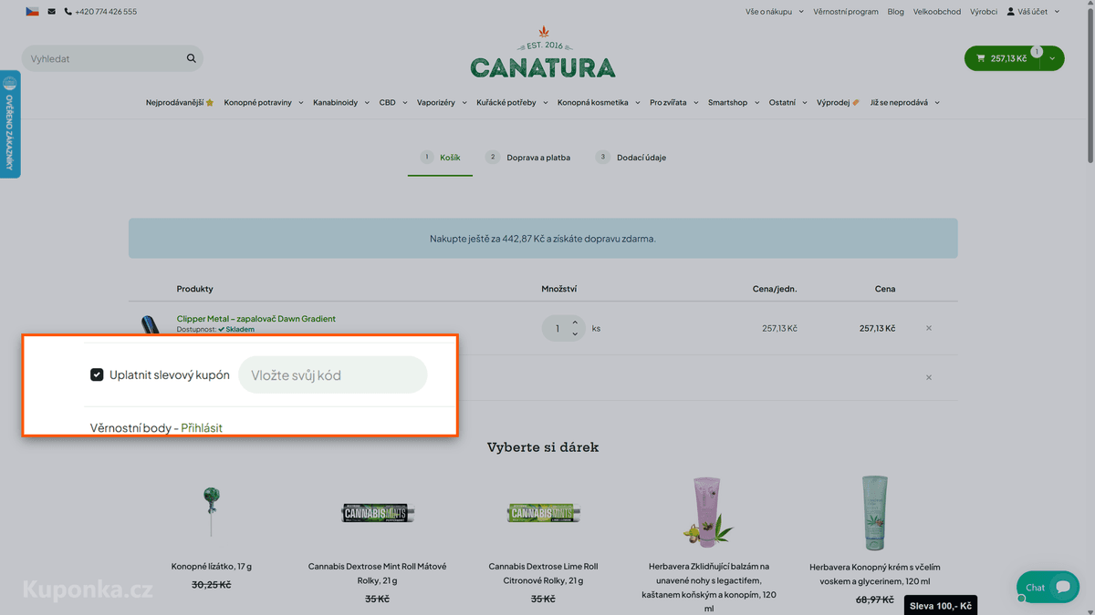 Kde zadat slevový kód na Canatura