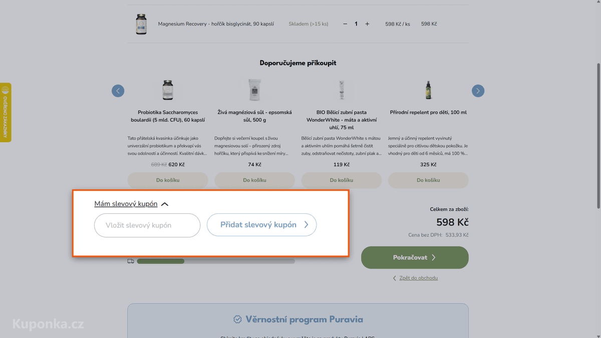 Kde zadat slevový kód na Puravia
